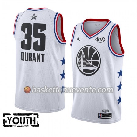 Maillot Basket Golden State Warriors Kevin Durant 35 2019 All-Star Jordan Brand Blanc Swingman - Enfant